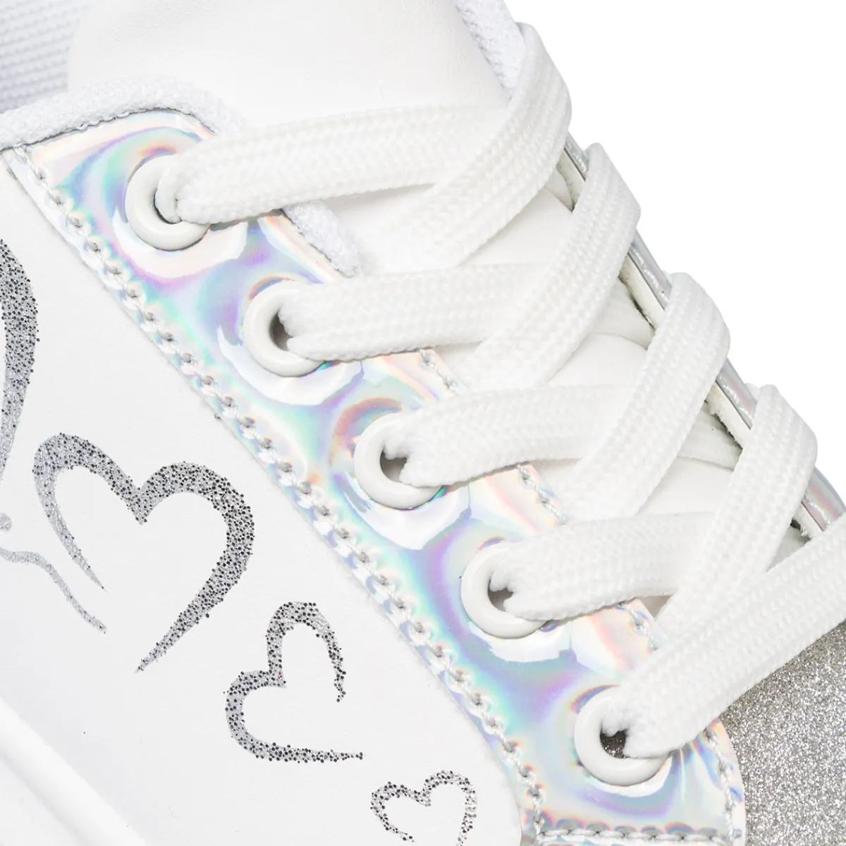 New Sneakers bianche da ragazza con dettagli glitter Bambino Sneakers Bambina