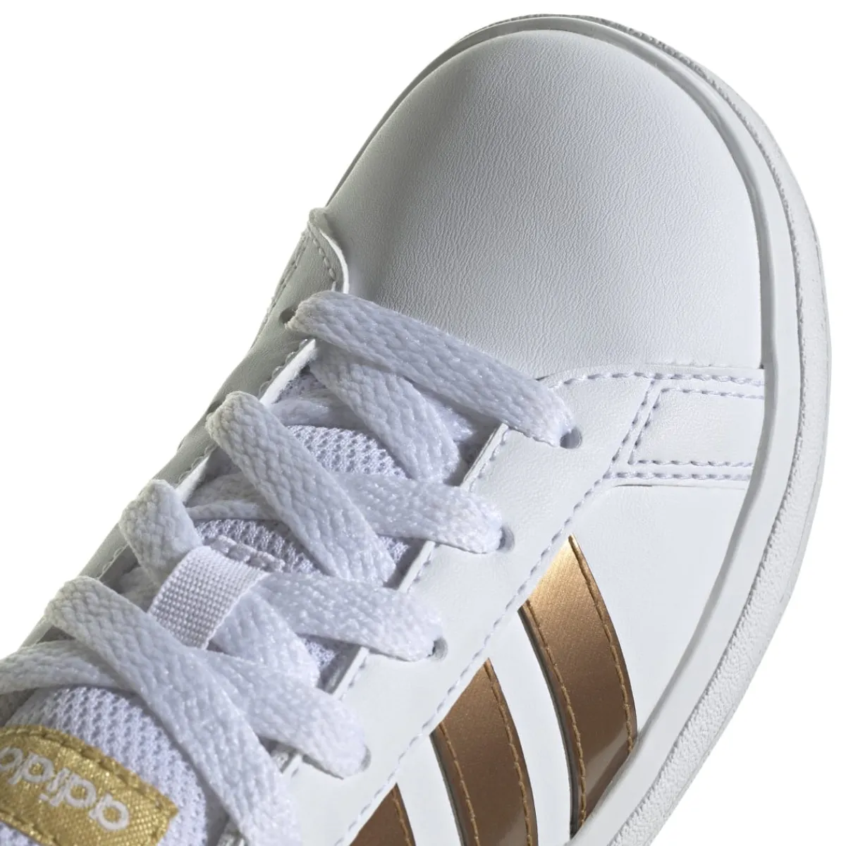 Sale Sneakers bianche da ragazza con strisce oro Grand Court 2.0 K Donna/Bambino Sneakers|Scarpe Sportive Da Bambino