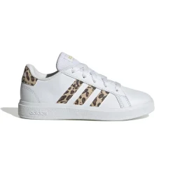 Sneakers bianche da ragazza con strisce animalier Grand Court 2.0 K Donna/Bambino Scarpe Ragazza|Sneakers Sportive Bambina