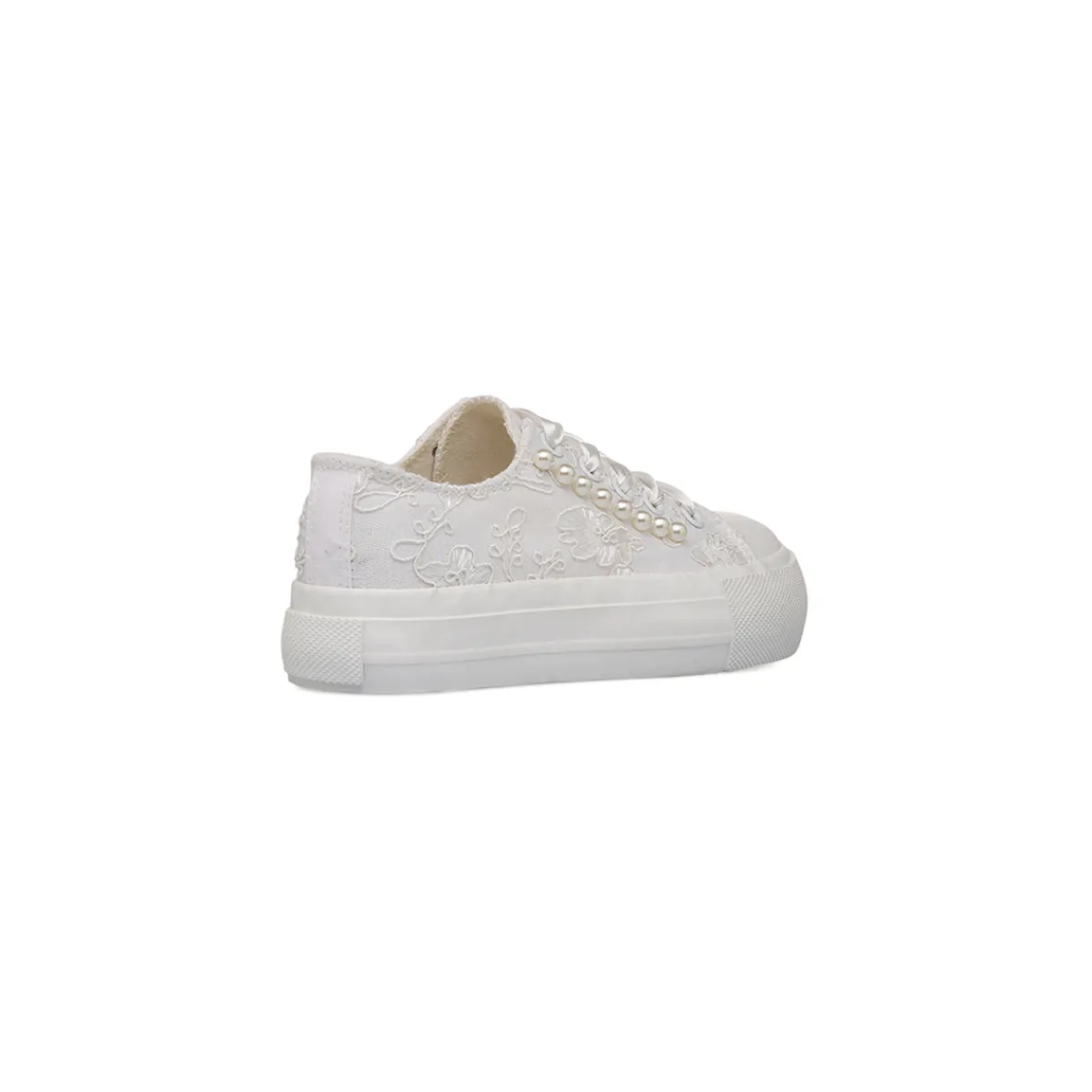 Online Sneakers bianche da Ragazza basse con ricamo e perle Bambino Sneakers Bambina