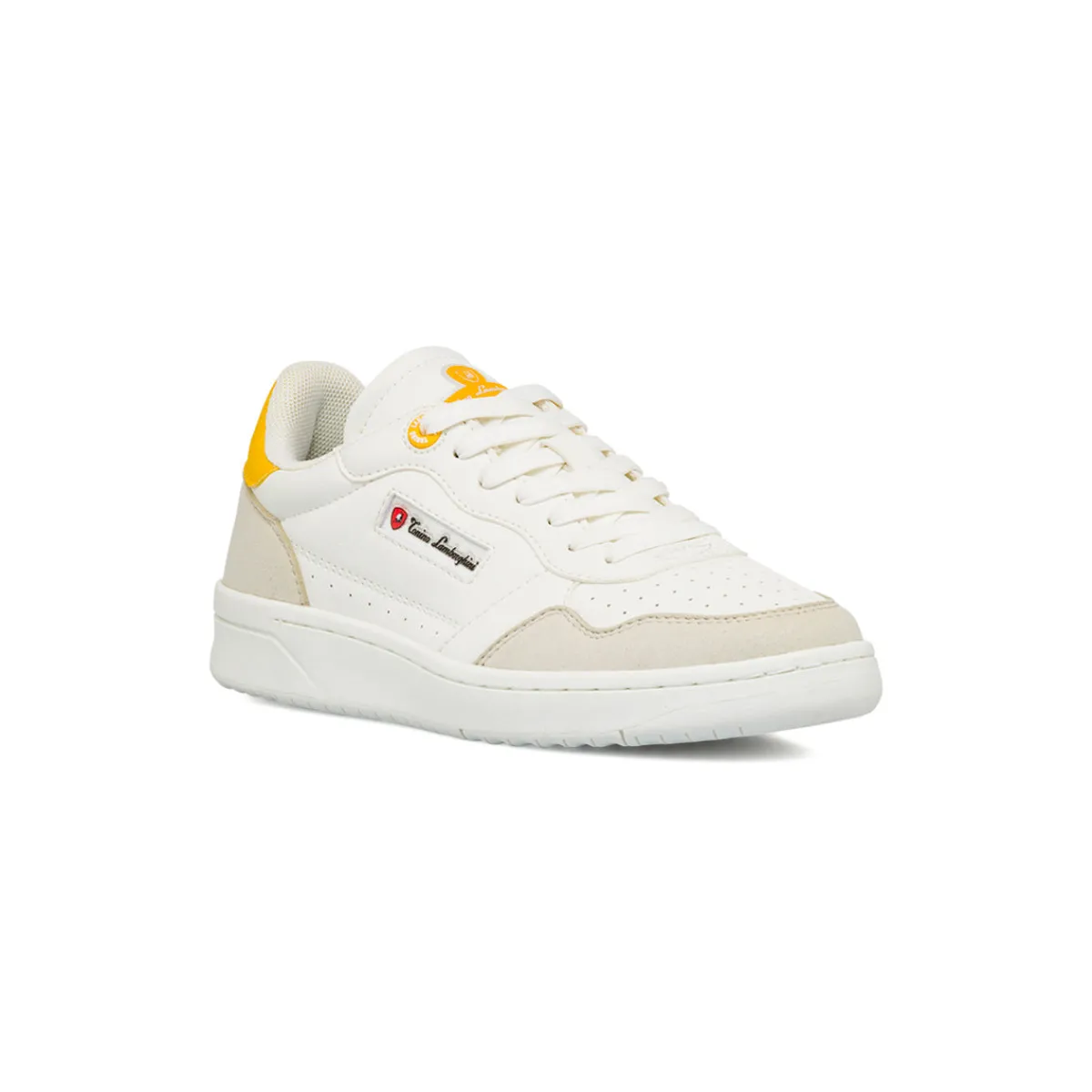 Discount Sneakers bianche da Uomo con dettagli giallo e logo Donna/Bambino/Uomo Scarpe Da Cerimonia Bambino|Sneakers Sportive Bambina