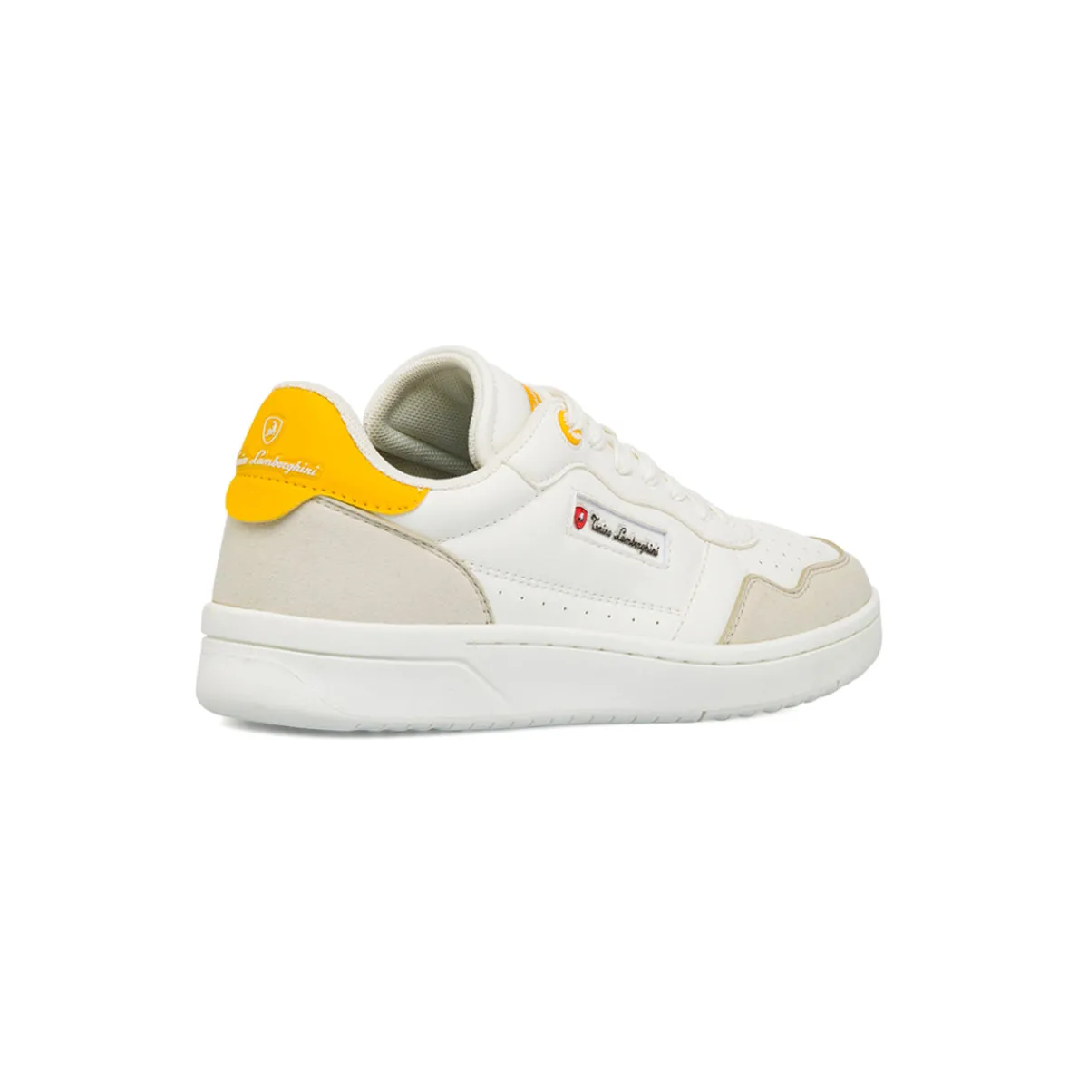 Discount Sneakers bianche da Uomo con dettagli giallo e logo Donna/Bambino/Uomo Scarpe Da Cerimonia Bambino|Sneakers Sportive Bambina