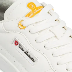 Discount Sneakers bianche da Uomo con dettagli giallo e logo Donna/Bambino/Uomo Scarpe Da Cerimonia Bambino|Sneakers Sportive Bambina