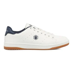 Discount Sneakers Bianche da Uomo con dettagli logo blu navy Uomo Sneakers Uomo