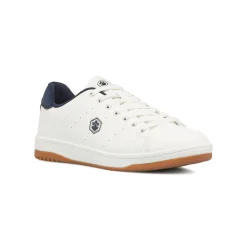 Discount Sneakers Bianche da Uomo con dettagli logo blu navy Uomo Sneakers Uomo