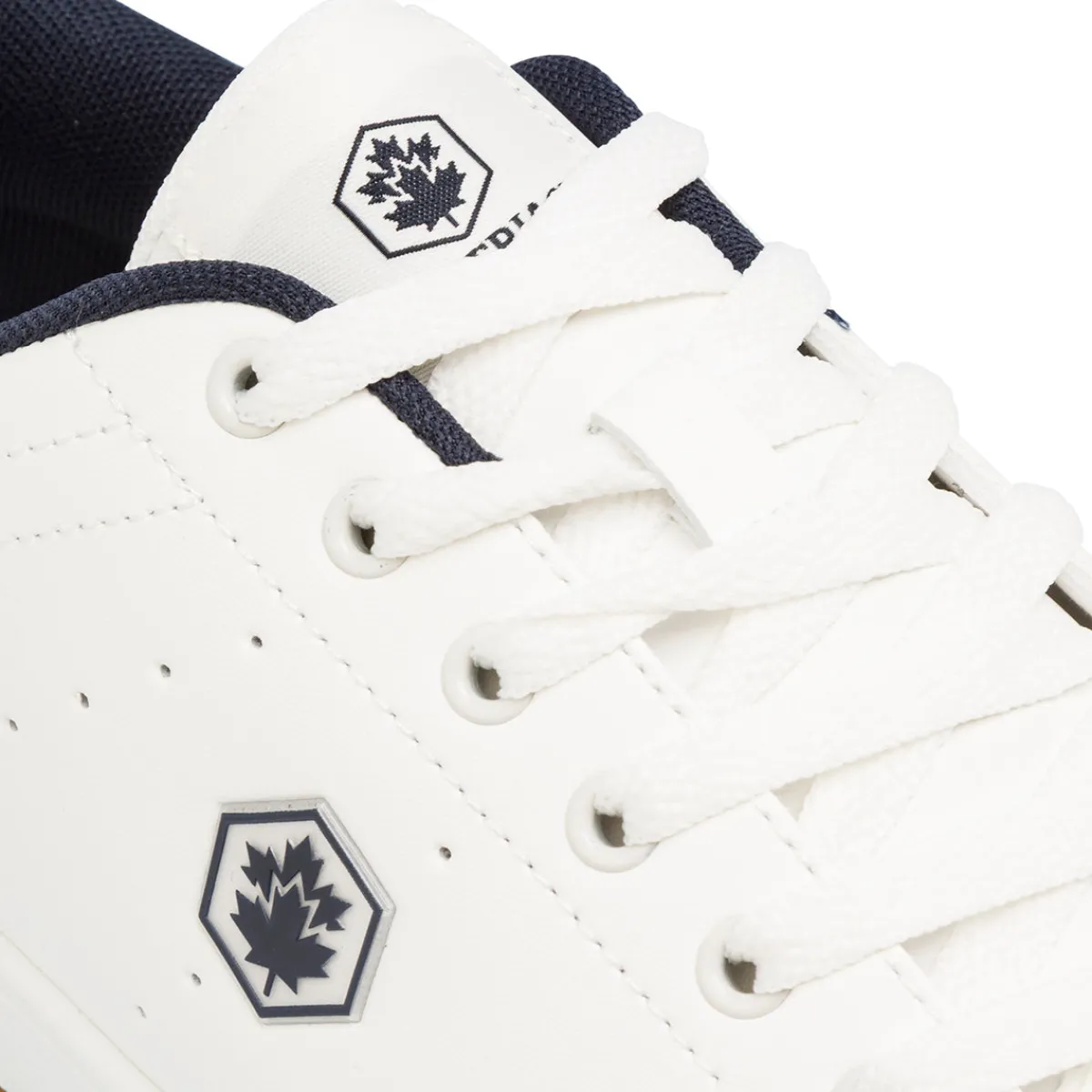 Discount Sneakers Bianche da Uomo con dettagli logo blu navy Uomo Sneakers Uomo