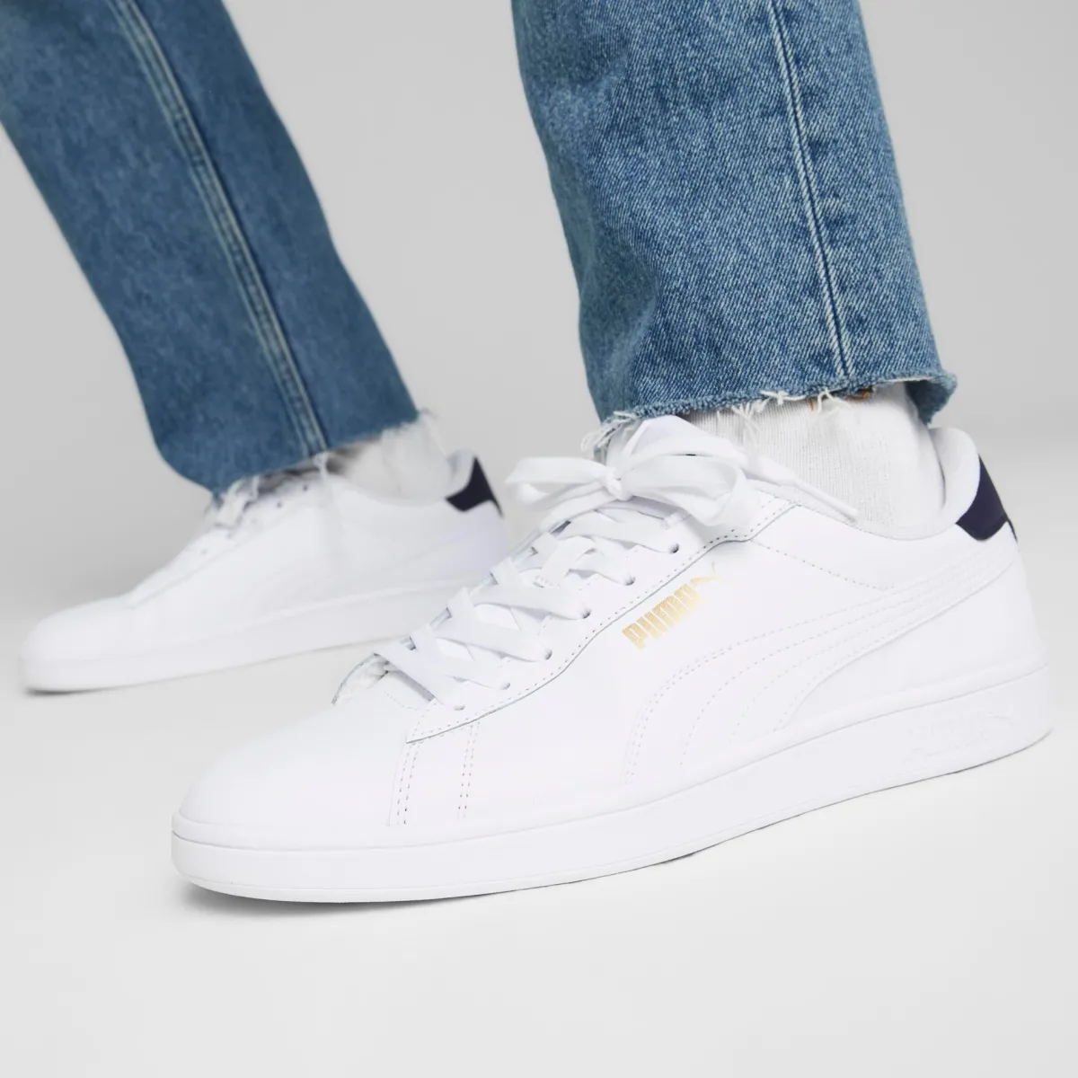 New Sneakers bianche da uomo con dettagli oro e blu Smash 3.0 L Uomo Sneakers Sport Uomo|Scarpe Sportive