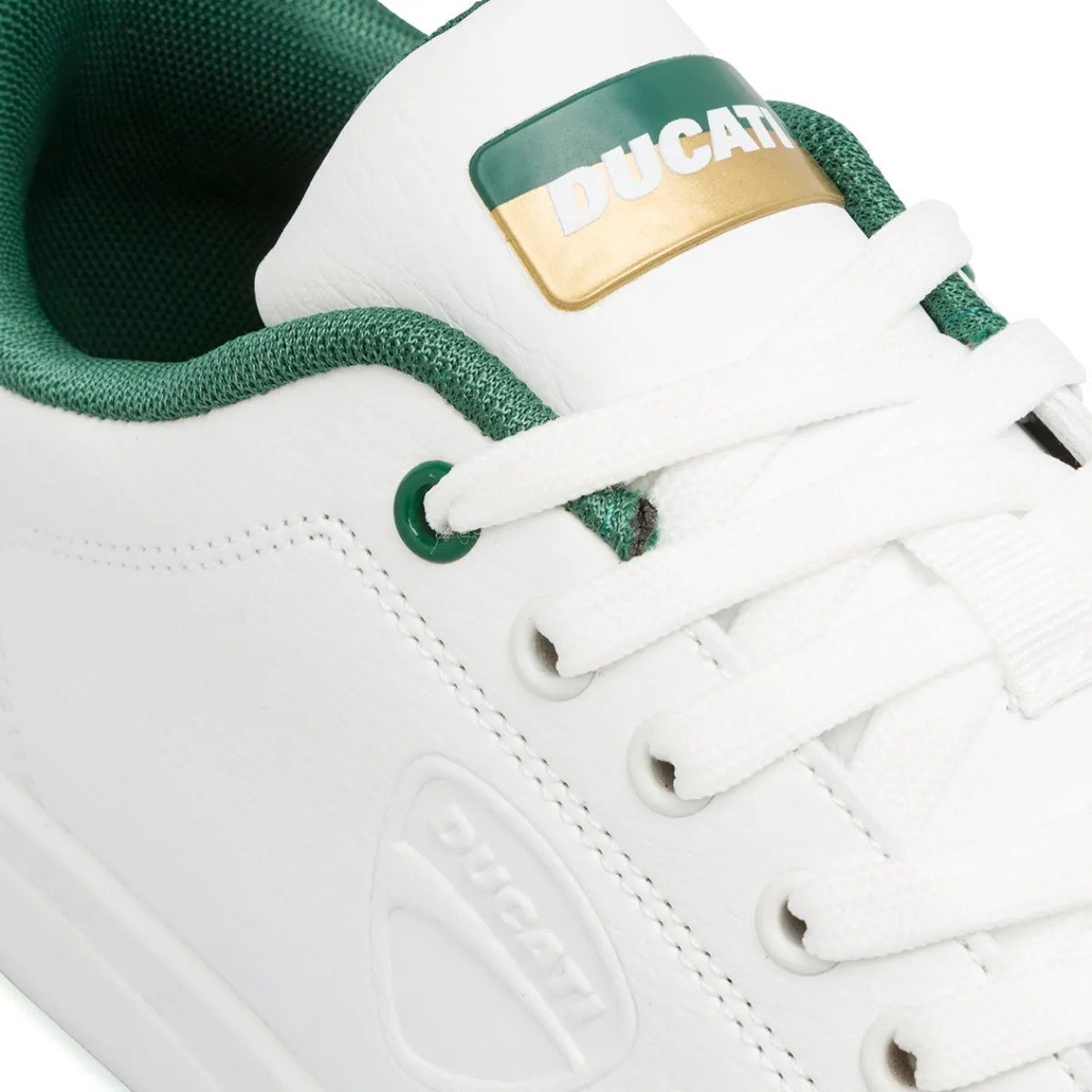 Discount Sneakers bianche da uomo con dettagli verde e logo Slick Uomo Sneakers|Scarpe Sportive
