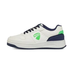 Clearance Sneakers bianche e blu da ragazzo con logo e dettagli verdi Donna/Bambino Sneakers Sportive Bambino|Scarpe Ragazzo