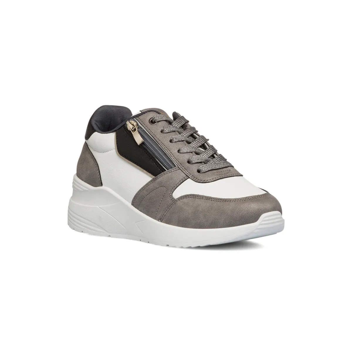 Online Sneakers bianche e grigie da Donna con zip Donna Sneakers Donna