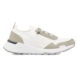 Sale Sneakers bianche e grigie da Uomo con lacci elastici Uomo Sneakers Uomo