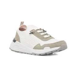 Sale Sneakers bianche e grigie da Uomo con lacci elastici Uomo Sneakers Uomo