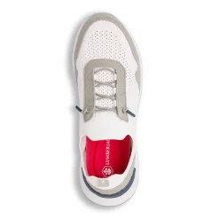 Sale Sneakers bianche e grigie da Uomo con lacci elastici Uomo Sneakers Uomo