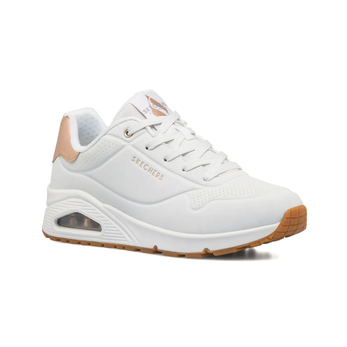 Sale Sneakers bianche e oro da donna con suola ad aria Uno - Golden Air Donna Sneakers|Scarpe Sportive