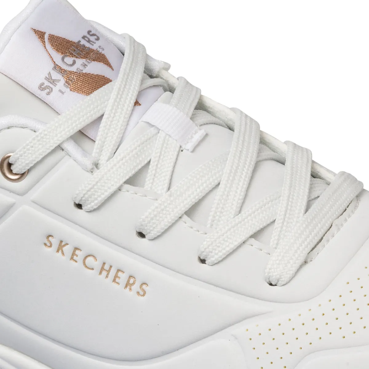 Sale Sneakers bianche e oro da donna con suola ad aria Uno - Golden Air Donna Sneakers|Scarpe Sportive