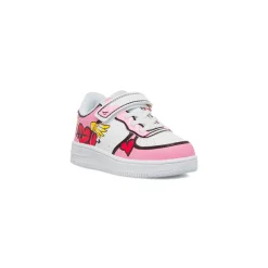 Sneakers bianche e rosa con stampa da bambina Bambino Sneakers Bambina|Scarpe Con Strappo Bambina