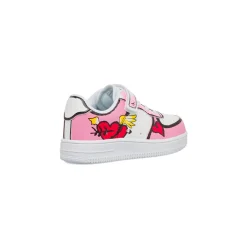 Sneakers bianche e rosa con stampa da bambina Bambino Sneakers Bambina|Scarpe Con Strappo Bambina