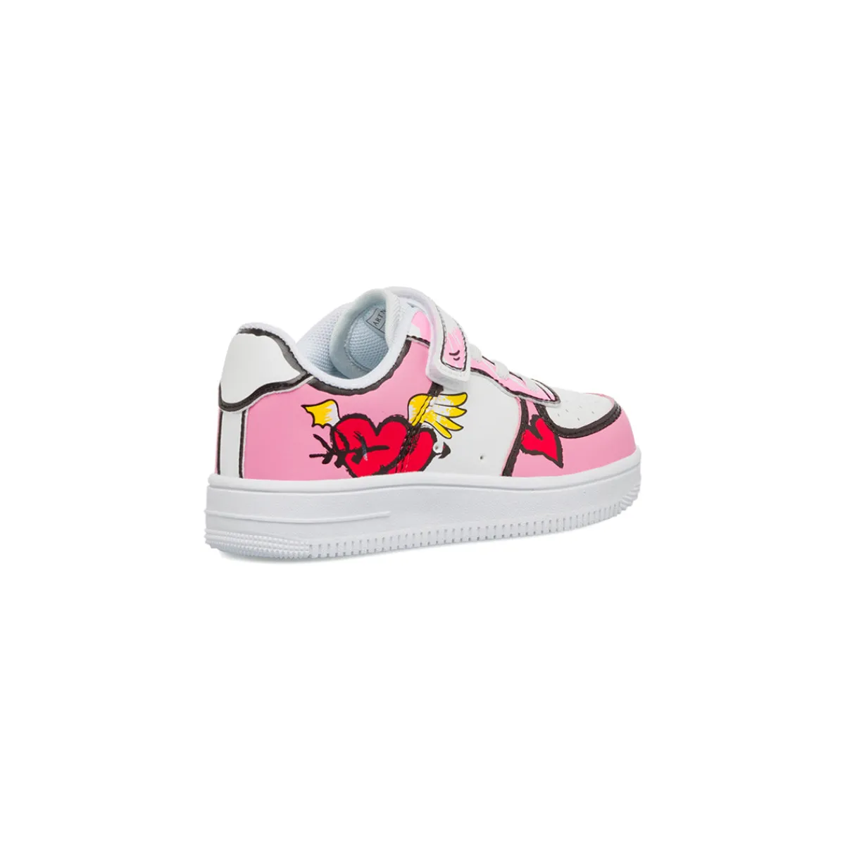 Sneakers bianche e rosa con stampa da bambina Bambino Sneakers Bambina|Scarpe Con Strappo Bambina