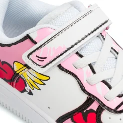 Sneakers bianche e rosa con stampa da bambina Bambino Sneakers Bambina|Scarpe Con Strappo Bambina