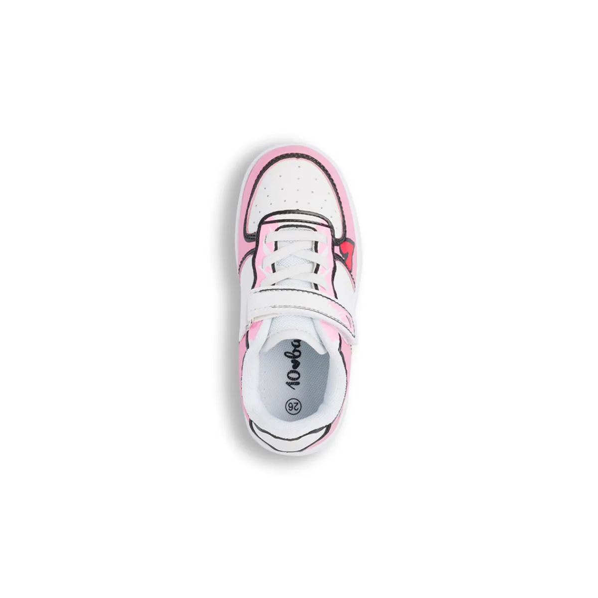 Sneakers bianche e rosa con stampa da bambina Bambino Sneakers Bambina|Scarpe Con Strappo Bambina