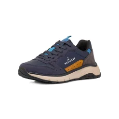 Sale Sneakers blu da Uomo con dettagli effetto scamosciato Uomo Sneakers Uomo