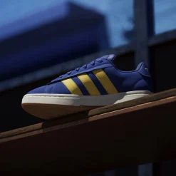 New Sneakers blu da Uomo effetto scamosciato e logo giallo Grand Court Alpha 00s Uomo Scarpe Per Camminare|Scarpe Sportive