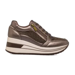 Online Sneakers bronzo da Donna con zip e plateau Donna Sneakers Donna