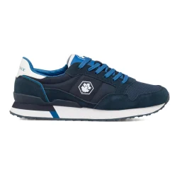 Sneakers casual blu da Uomo in tessuto e pelle con logo Uomo Sneakers Uomo