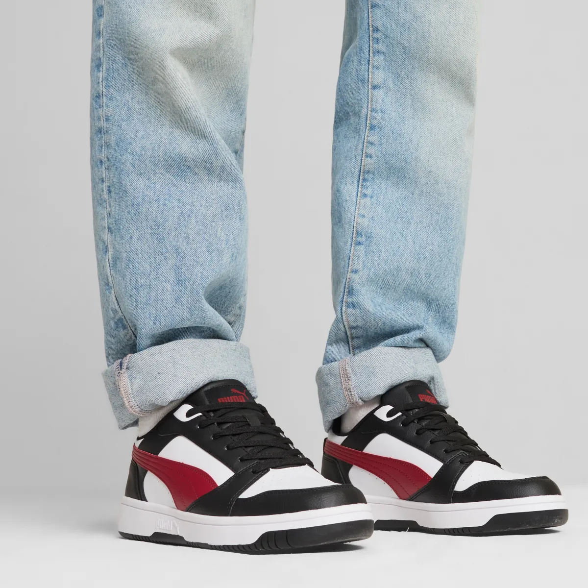 Discount Sneakers casual da uomo bianche con dettagli neri e rossi e logo Rebound V6 Uomo Scarpe Sportive|Sneakers Sport Uomo