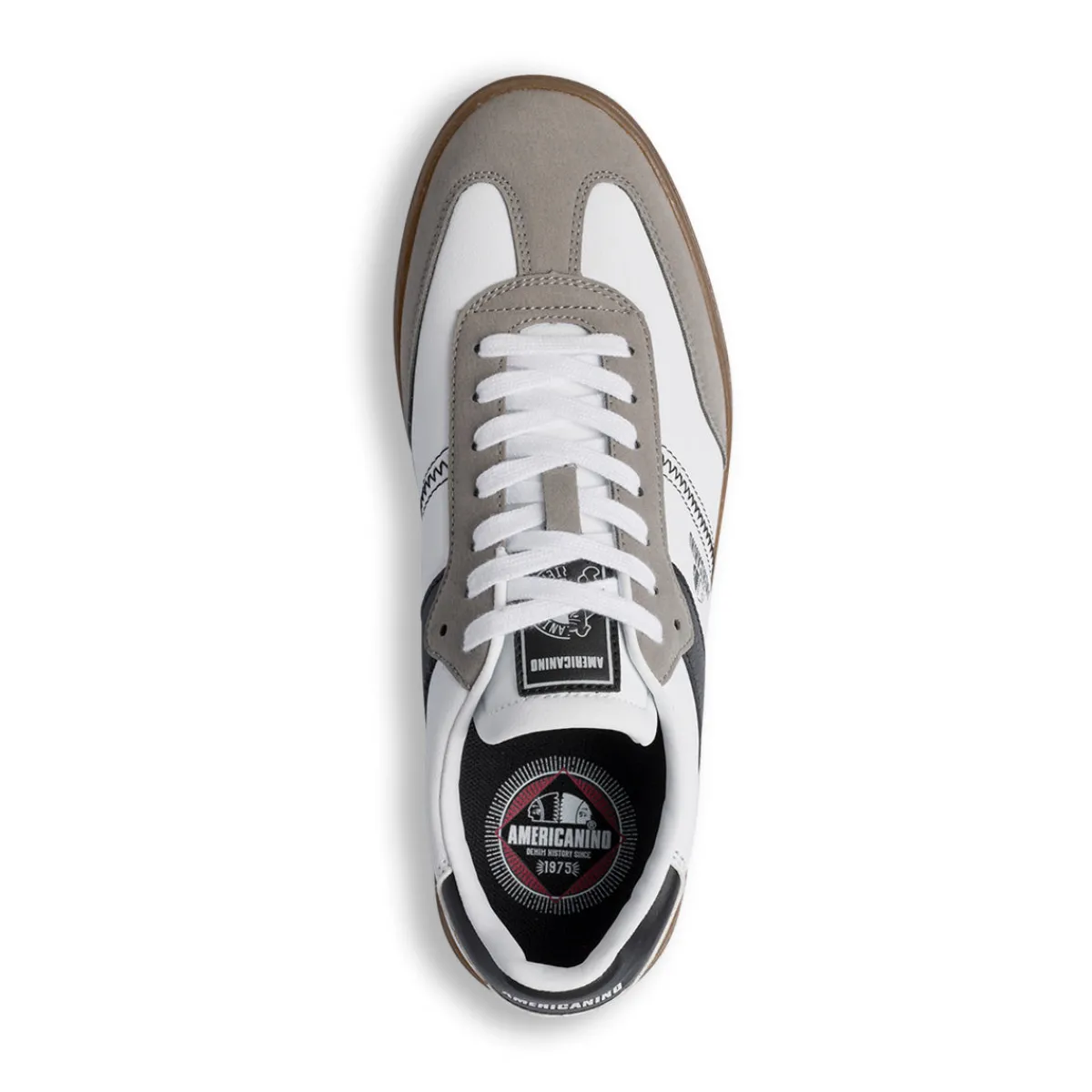 New Sneakers casual da uomo bianche con dettagli neri e logo Uomo Sneakers Uomo