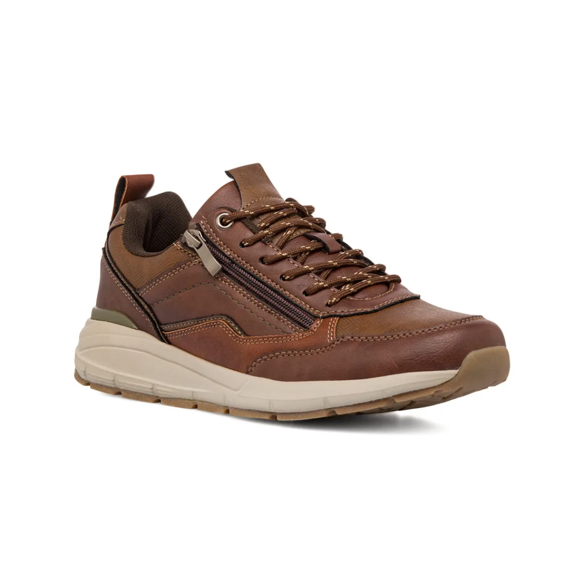 Clearance Sneakers casual da uomo marroni con zip Uomo Look Marrone Uomo 👞|Sneakers Uomo