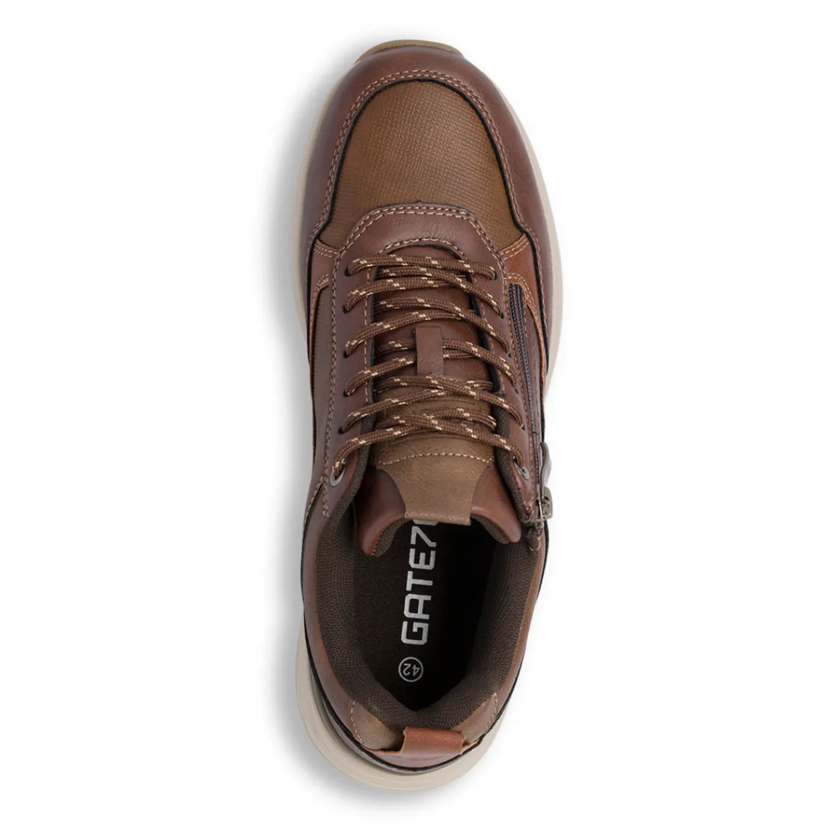 Clearance Sneakers casual da uomo marroni con zip Uomo Look Marrone Uomo 👞|Sneakers Uomo