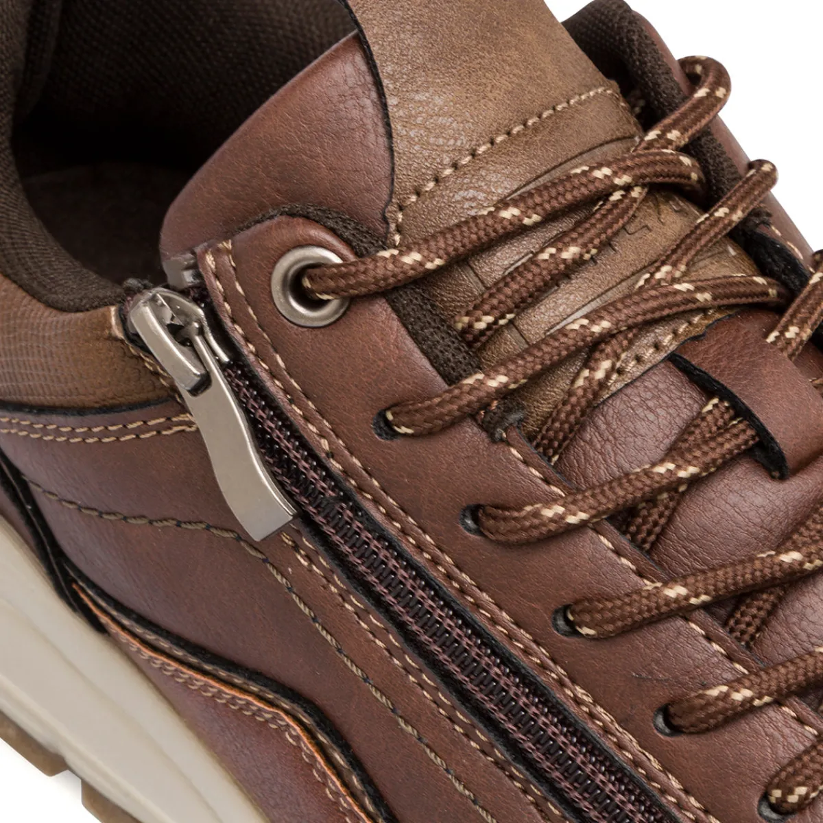 Clearance Sneakers casual da uomo marroni con zip Uomo Look Marrone Uomo 👞|Sneakers Uomo