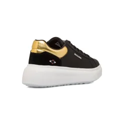 Online Sneakers con suola platform nere da donna con dettaglio oro Donna Sneakers Donna