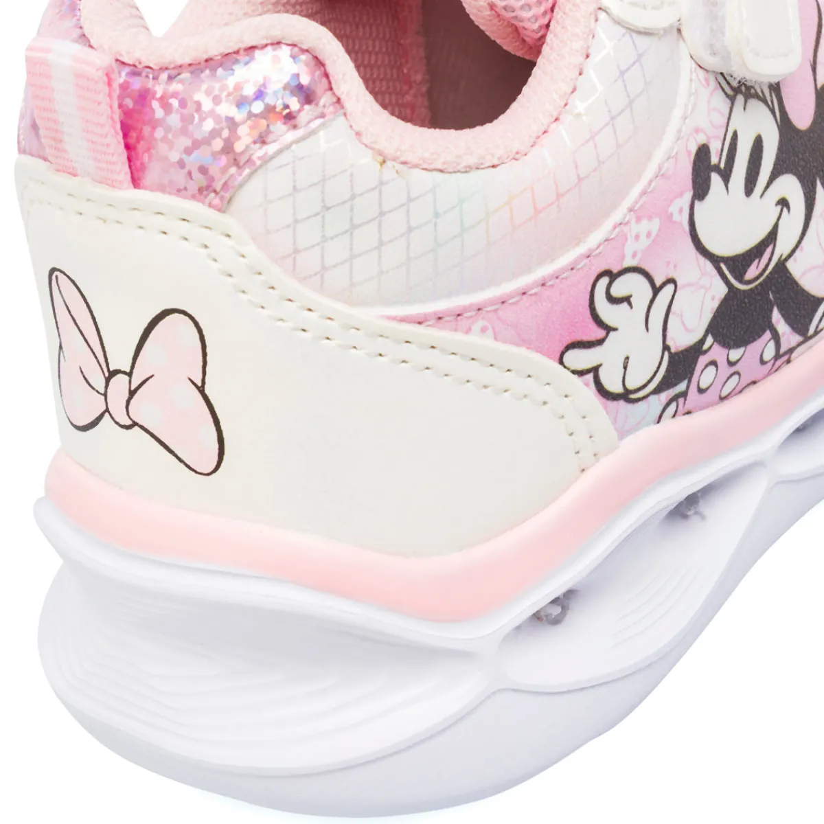 New Sneakers da bambina rosa e bianche con luci e glitter Disney Bambino Sneakers Bambina|Scarpe Con Strappo Bambina