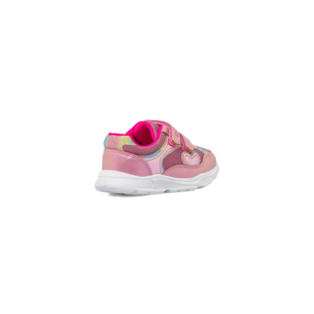 Sneakers da bambina rosa con cuore glitter e chiusura a strappi Bambino Sneakers Bambina|Scarpe Con Strappo Bambina
