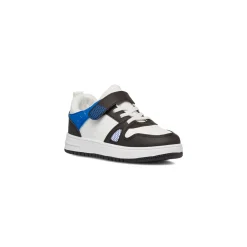 Outlet Sneakers da bambino bianche con dettagli neri e blu Bambino Sneakers Bambino|Scarpe Con Strappo Bambino