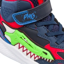 Clearance Sneakers da bambino blu con applicazione a squalo e chiusura a strappo Bambino Sneakers Bambino|Scarpe Con Strappo Bambino