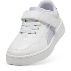 Discount Sneakers da bambino e bambina bianche con dettaglio azzurro Court Lally Bambino Scarpe Con Strappo Bambino|Scarpe Con Strappo Bambina
