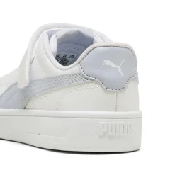 Discount Sneakers da bambino e bambina bianche con dettaglio azzurro Court Lally Bambino Scarpe Con Strappo Bambino|Scarpe Con Strappo Bambina