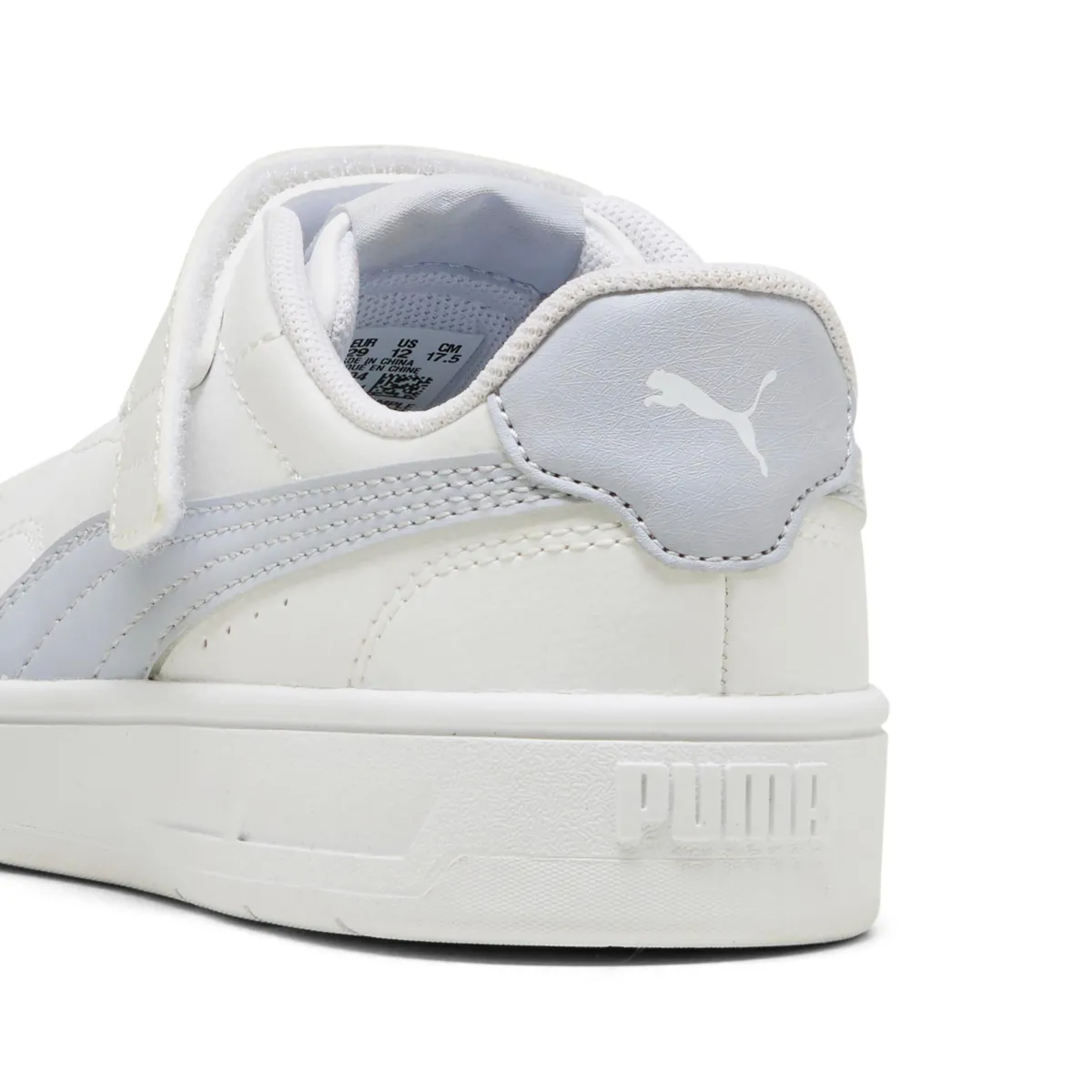 Discount Sneakers da bambino e bambina bianche con dettaglio azzurro Court Lally Bambino Scarpe Con Strappo Bambino|Scarpe Con Strappo Bambina