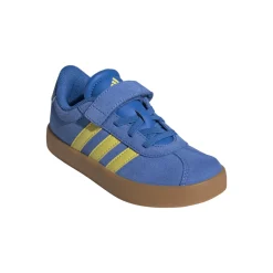Online Sneakers da bambino e bambina in pelle effetto scamosciato blu e gialle VL Court 2.0 Bambino Scarpe Con Strappo Bambino|Scarpe Con Strappo Bambina