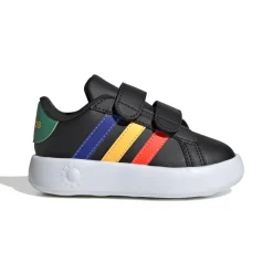 New Sneakers da bambino primi passi nere con dettagli multicolore e logo Grand Court 2.0 Bambino Primi Passi Bambino|Scarpe Con Strappo Bambino