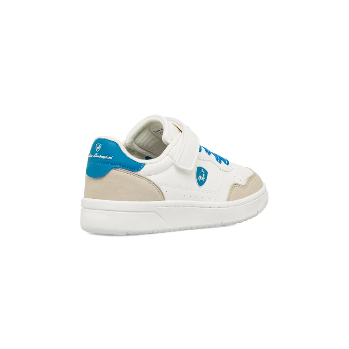Outlet Sneakers da bambino bianche con dettagli azzurri Bambino Scarpe Con Strappo Bambino|Scarpe Sportive