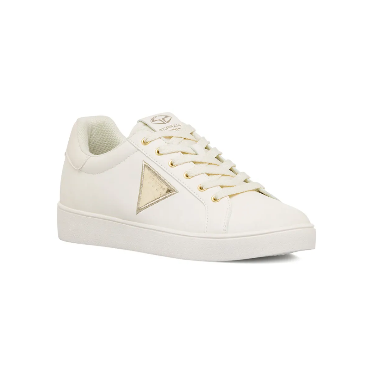 Outlet Sneakers da donna beige con dettagli oro Donna Sneakers Donna