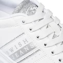 Sneakers da donna bianche con dettagli argento glitter Donna Sneakers Donna