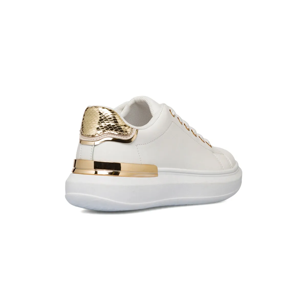 New Sneakers da donna bianche con dettagli in oro e suola platform Donna Sneakers Donna