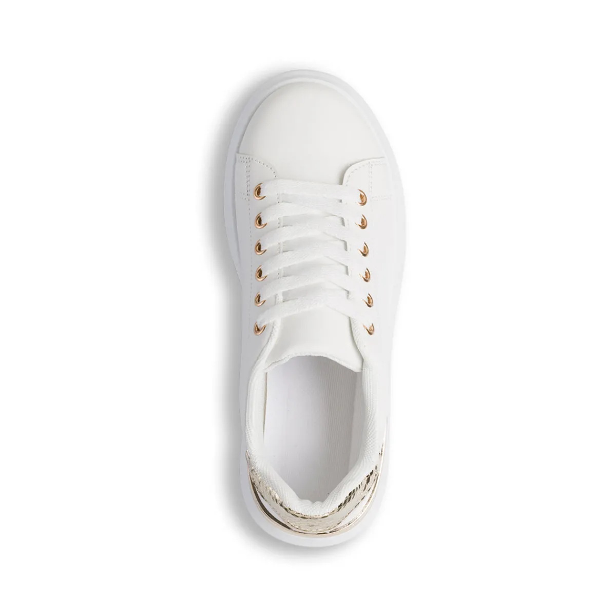 New Sneakers da donna bianche con dettagli in oro e suola platform Donna Sneakers Donna