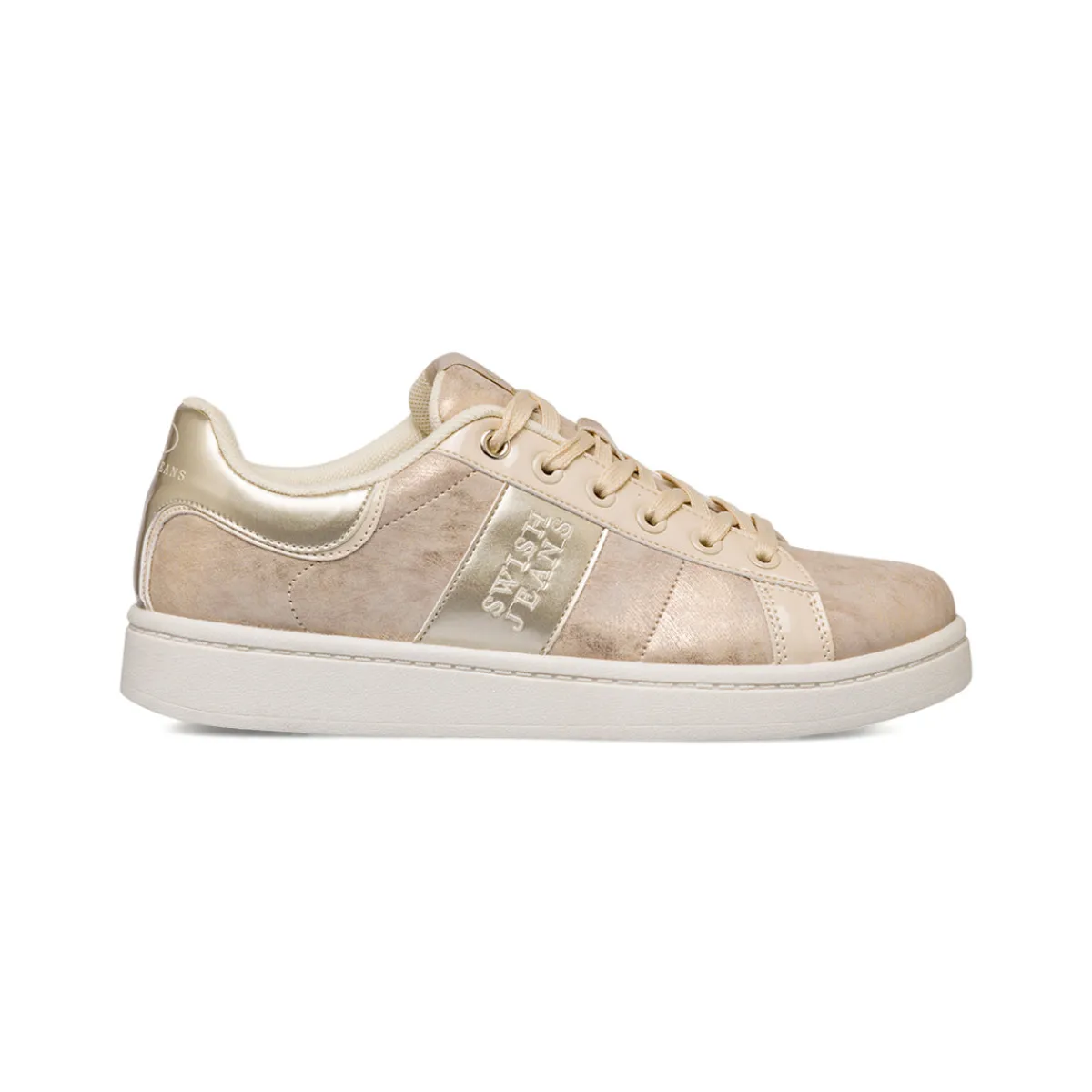Sneakers da donna bianche con dettagli in oro Donna Sneakers Donna