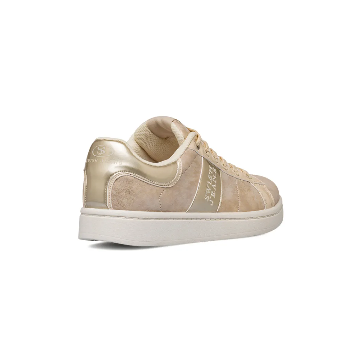 Sneakers da donna bianche con dettagli in oro Donna Sneakers Donna